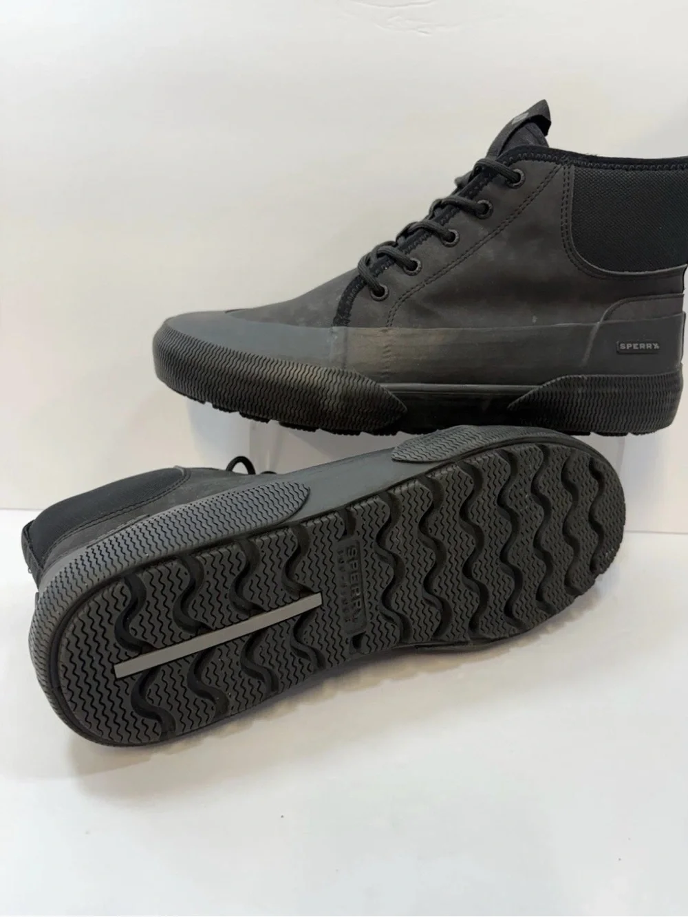 Sperry Men's Matte Black High-Top Lace-Up Boots